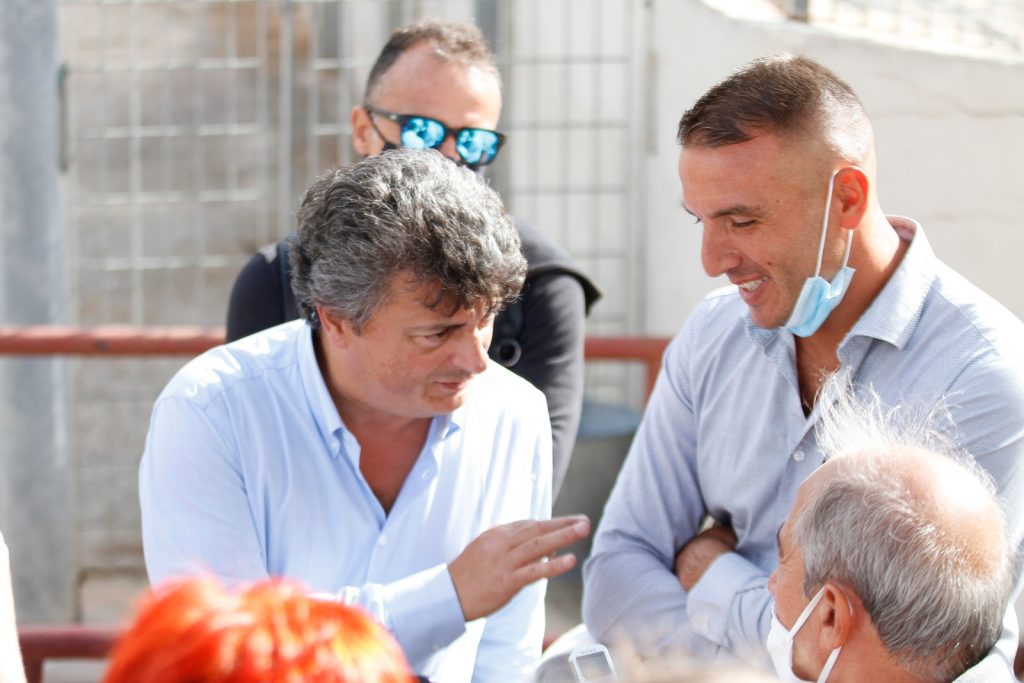 Felice Evacuo durante il confronto con Gianluca Pellino nel 2020-21