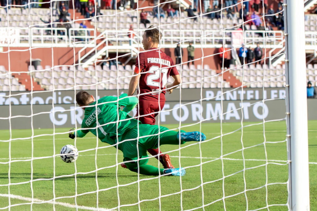 Manuel Fischnaller, autore del momentaneo 2-0 del Trapani sul Foggia